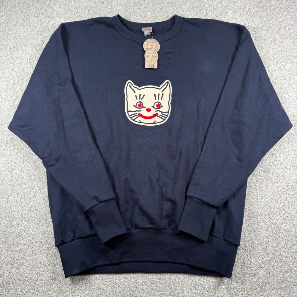 Ebbets Field Flannels Sweatshirt Mens 2XL Blue Kansas City Katz Made in USA